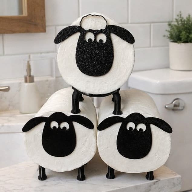 Suporte Criativo de Papel Higiênico Ovelha Shaun – Decoração Engraçada