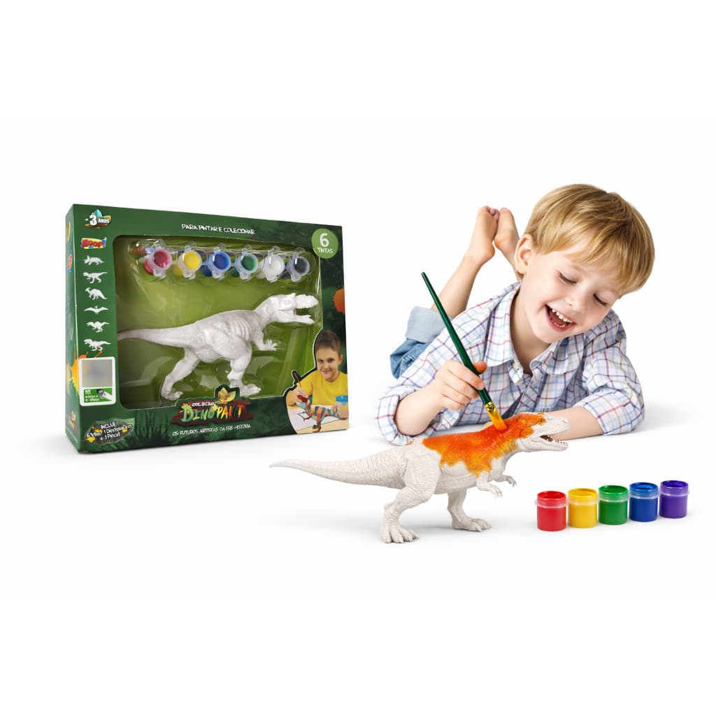 Kit Dinossauros DinoPaint 3D Para Pintar e Colorir 6 Cores - Zoop Toys