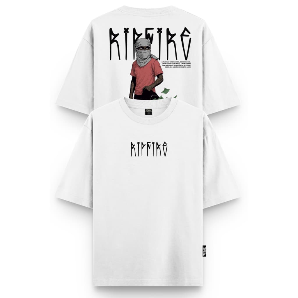 Camiseta Oversized Masculina Risk & Reward Ripfire Algodão Streetwear