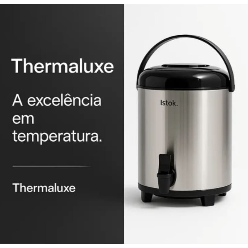 Botijão Térmico Inox 9.5L Manter Bebidas Quentes Frias