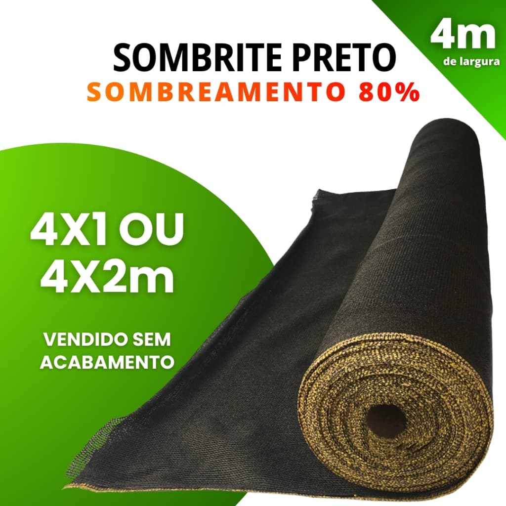 Tela Sombrite 80% 4x1 4x2 Sombreamento Para Agricultura Hortas Estufas Orquidário Estacionamentos