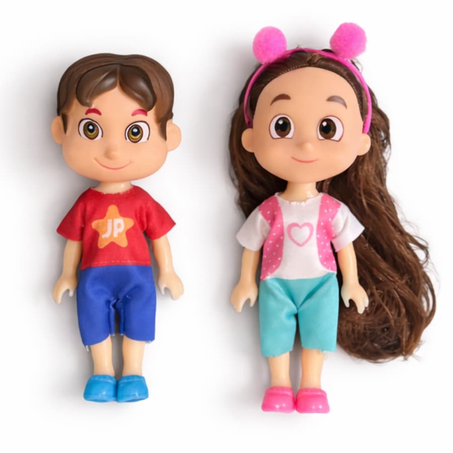 Bonecos Maria Clara e JP Mini – Kit 2 Personagens Articulados Infantil | Brinquedo Educativo