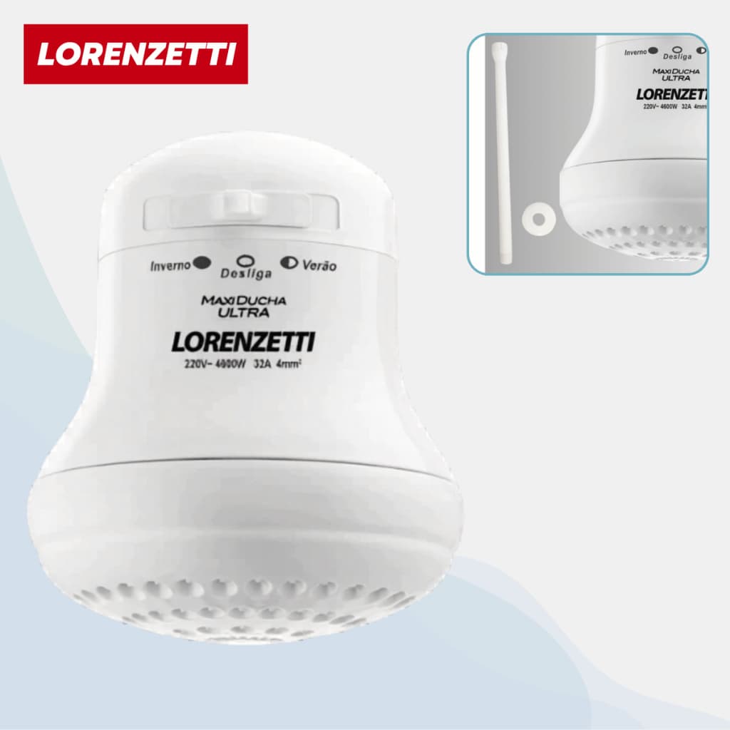 Chuveiro Multitempetatura Lorenzetti Maxi Ducha Ultra 4600W 3 Temperaturas  Alta Pressão Econômico