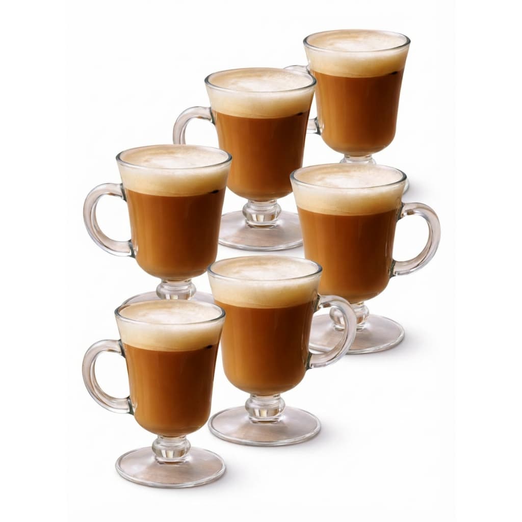 Kit 3 ou 6 Canecas Café Cappuccino Vidro 250ml Xícara Gourmet