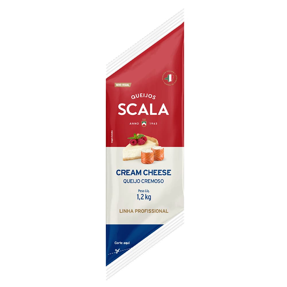 Cream Cheese Scala Bisnaga 1,2kg Sem Glúten -- Ideal para Lanchonetes/Padarias/Confeitarias