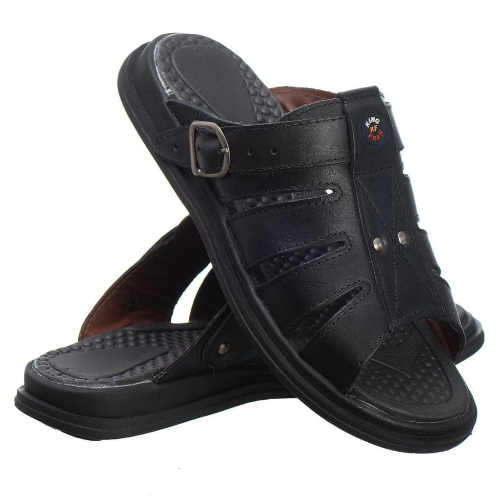 Sandália Chinelo Masculino Dois Em Um Em Couro Sintético Anti Stress Anatômico Ortopédico