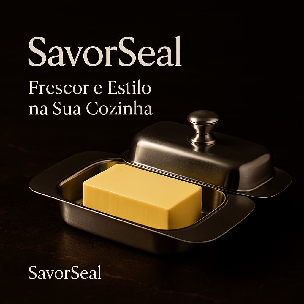 Manteigueira Tampa Inox Design Compacto Conserva Sabor Durabilidade Alta