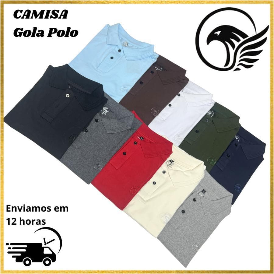 CAMISA POLO MASCULINO ALGODAO CONFORTAVEL CASUAL ELEGANTE PREMIUM