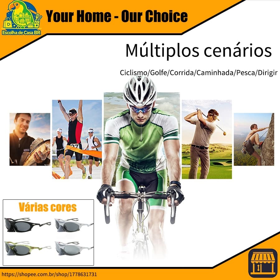 Óculos de Ciclismo AIELBRO para Atividades ao Ar Livre, Corrida, Bicicleta, Pesca e Passeios