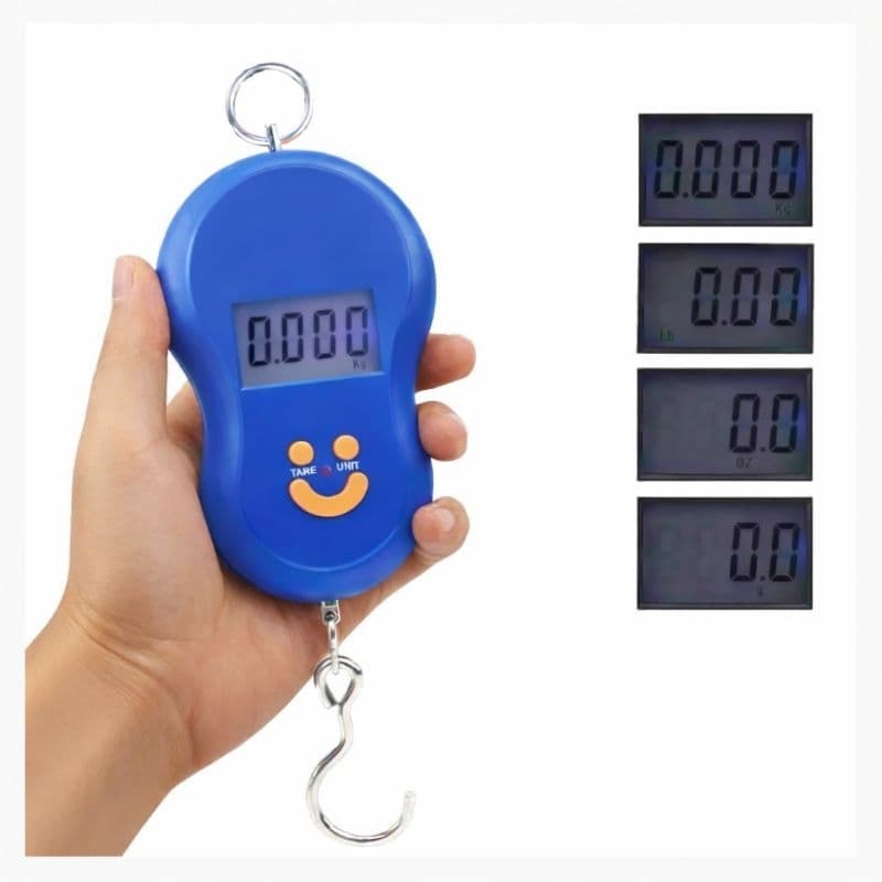 Balança de Gancho Metal Portátil Digital Mão Bolsa Mala Peixe Até 50kg Top  Resistente