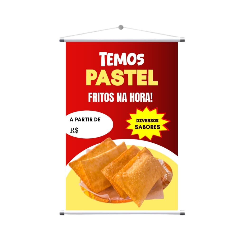 Banner - Temos Pastel - Modelo Pronto para Uso - Lona/Faixa (Arte 02) Pastelaria