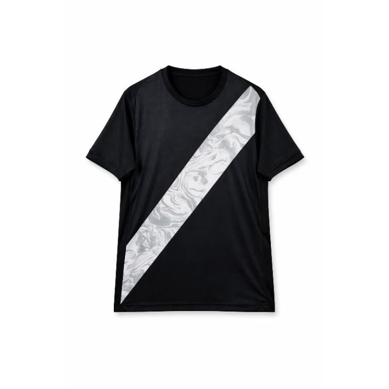 2026/Camisa Preta Estilo Futebol Faixa Diagonal Masculina Uniforme Esportivo Casual