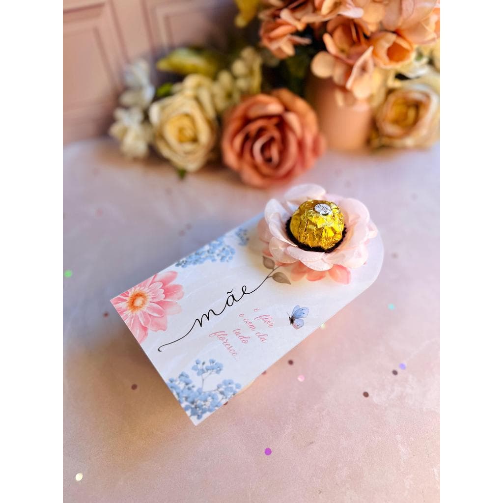 Card Cartão Dia Das Mães Para Bombom Chocolate Flor Personalizado Mimo Presente