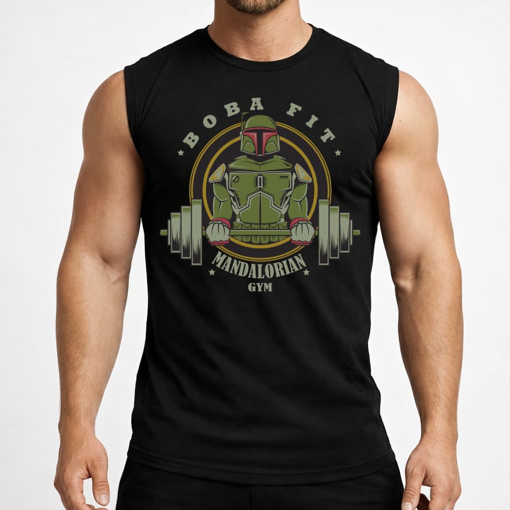 Camiseta Machão Regata Camisa Masculina Gym Fit Boba Mandalorian Camisa Confortável Casual