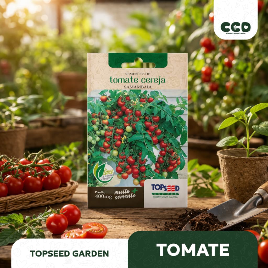 Kit 3/6/9/12 Semente de Tomate Cereja Samambaia Topseed 400 mg