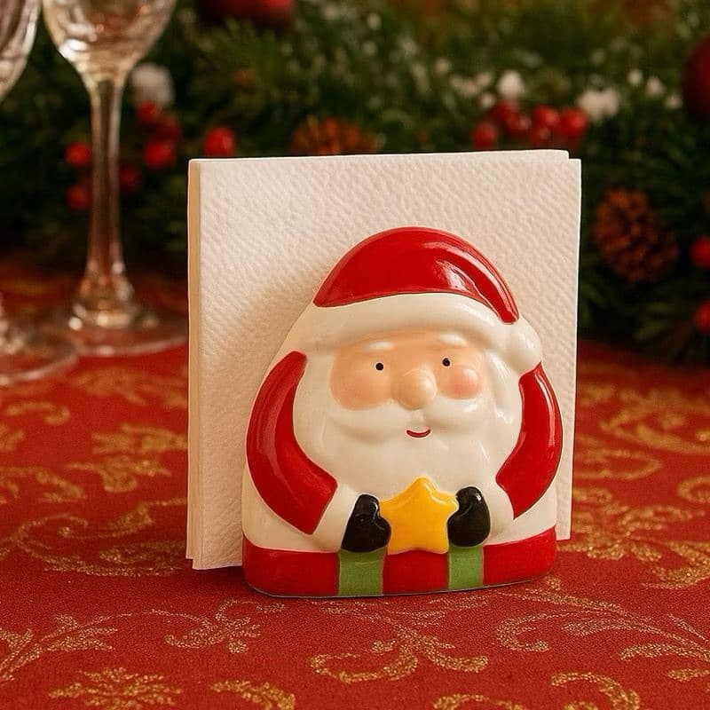 Porta guardanapo enfeite Natal Papai Noel