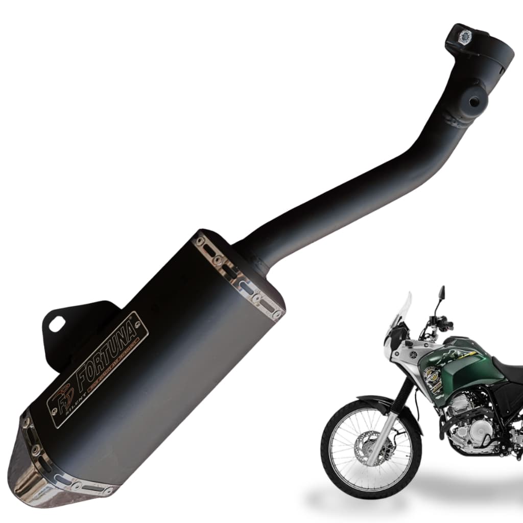 Escapamento Motos Teneré 250 XTZ Lander 250 Mini Tri Fortuna Preto