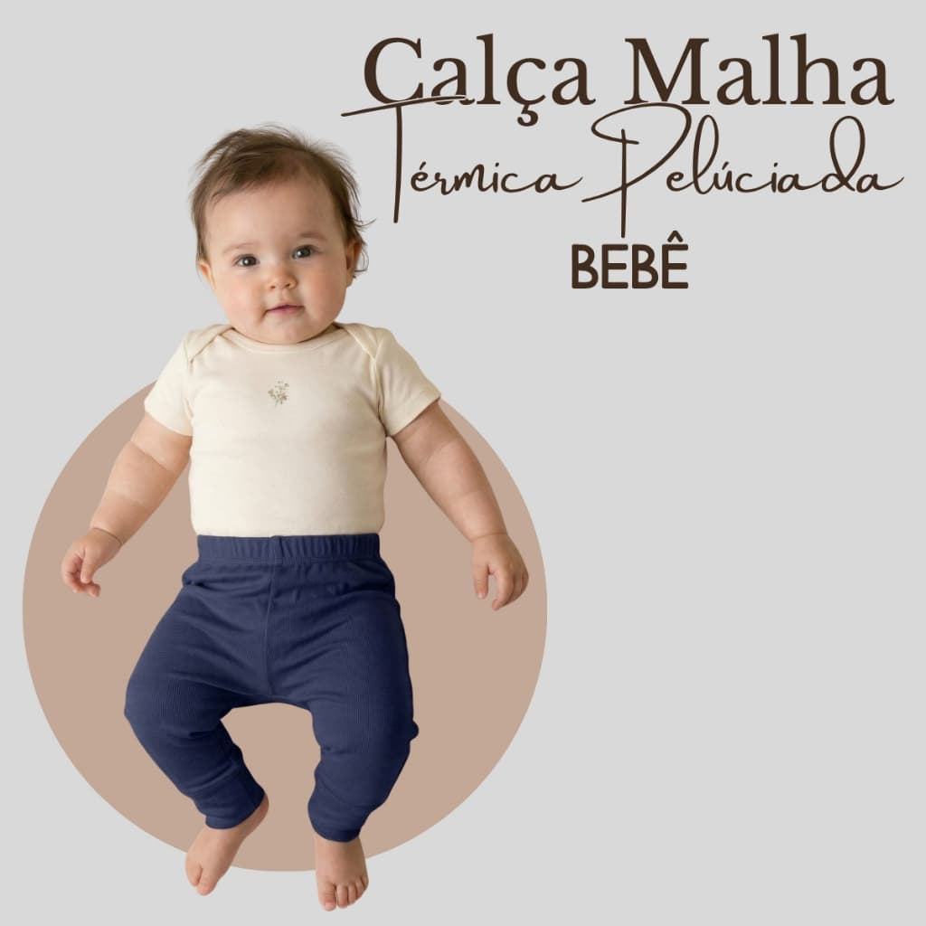 Calça Bebê Peluciada Térmica Macia Conforto Para Frio Menino E Menina 26306-A