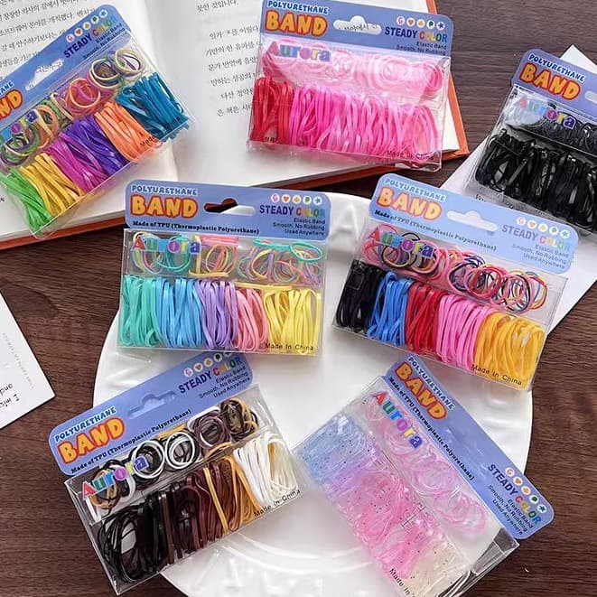 Kit 3/5 Caixas ou Cartelas de Liguinhas para Cabelo – Silicone Resistente Para Penteados