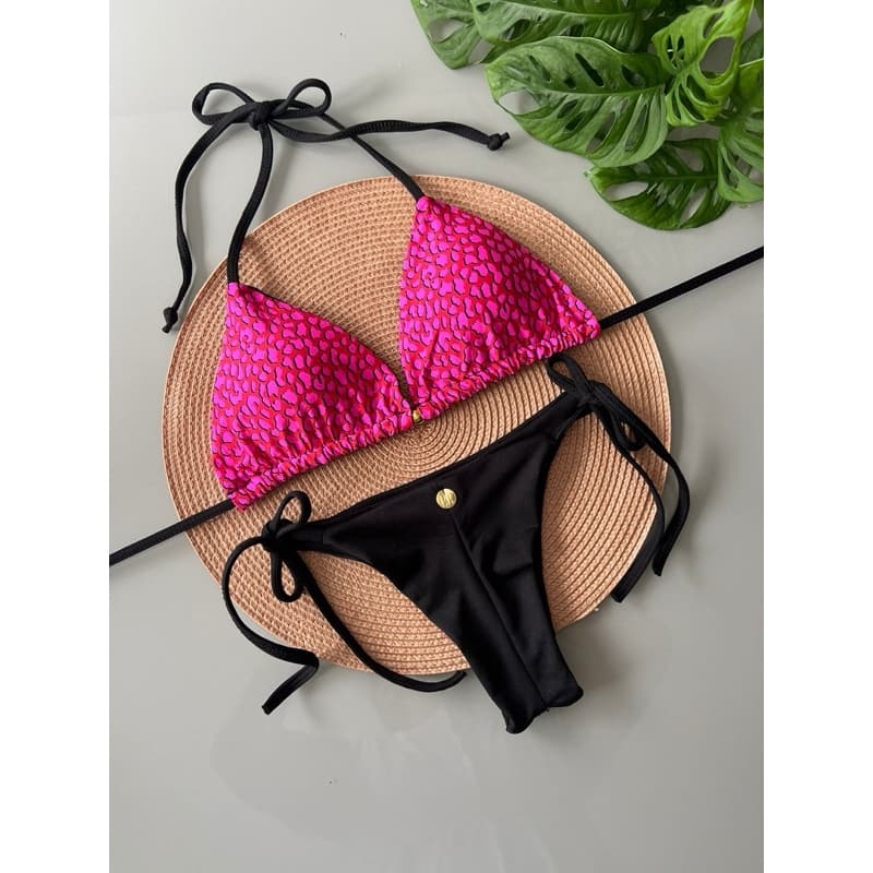 Biquíni Cortininha Estampado Feminino Onça Rosa - Modelos De Calcinhas Variadas