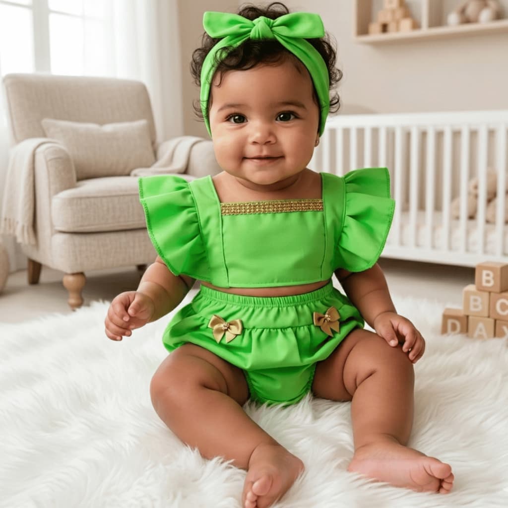 Romper Sininho bebê mesversario menina jardineira fantasia fada verde temas festa infantil premium acabamento perfeito