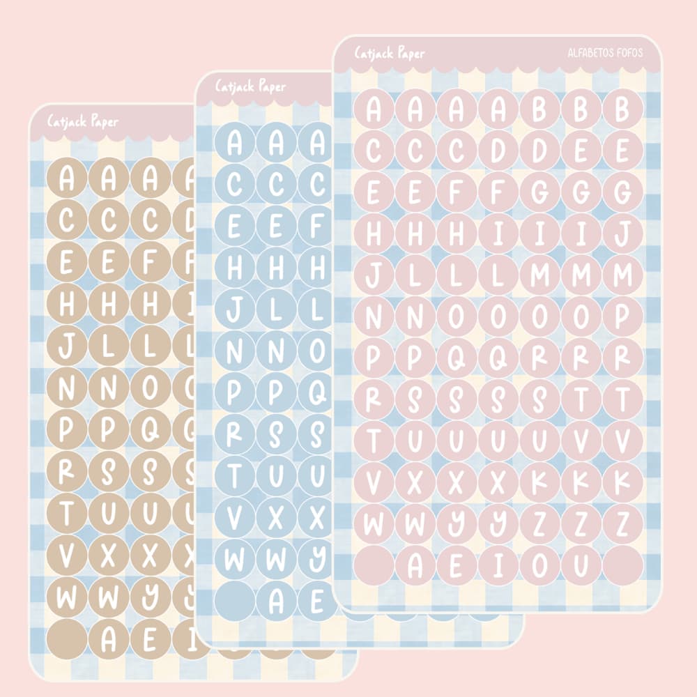 Cartela de Adesivos Alfabetos estilo Bolinhas Redondas Delicadas 1 cm para Bullet Journal, scrapbook colagens hobonichi