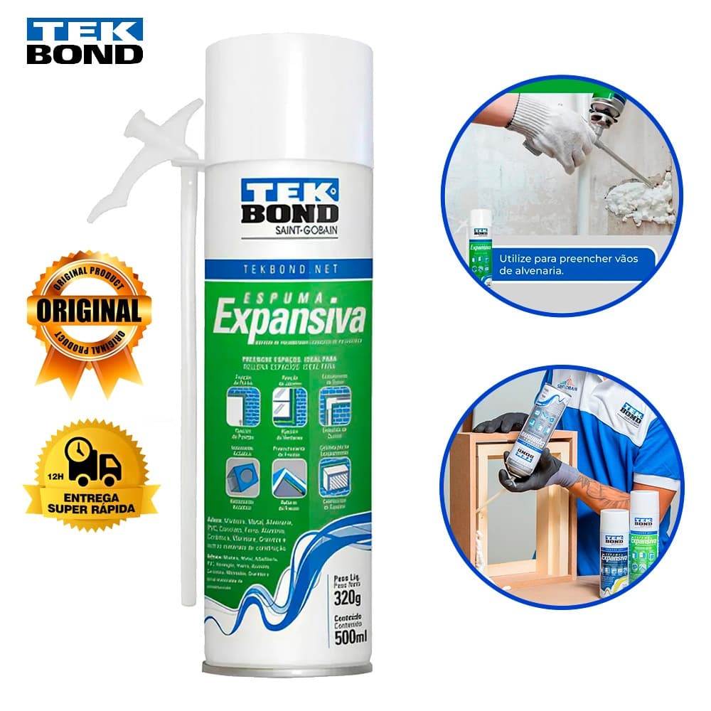 Espuma Expansiva Poliuretano PU 320 Gramas 500ml Tekbond