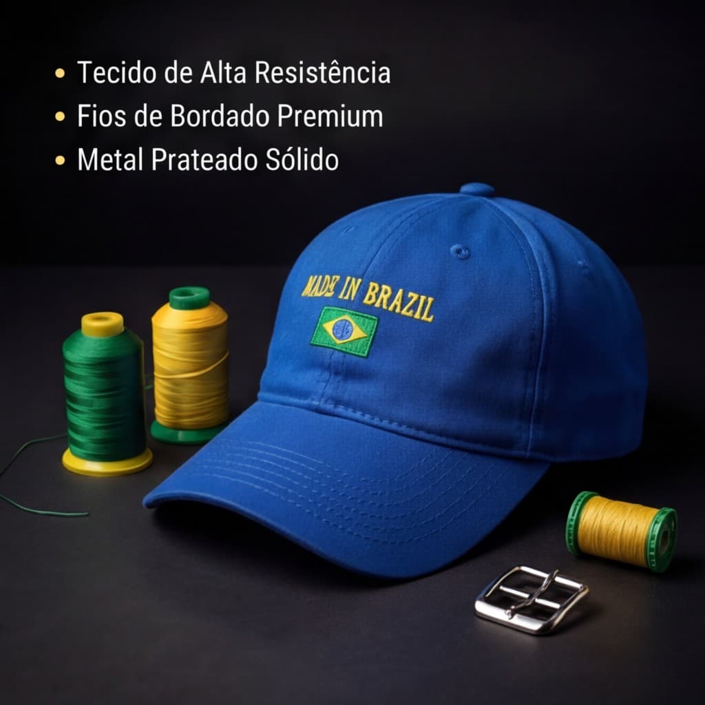 Bone Feminino Ajustavel Bordado Made In Brasil Estilo Blogueira Eleições 2026