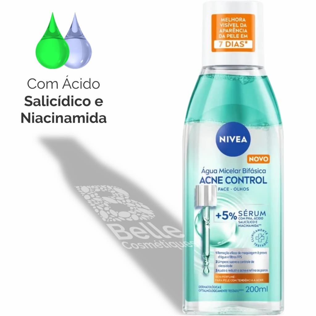 Água Micelar Bifásica Nivea Acne Control 5% Sérum - 200ml