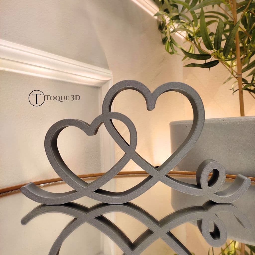 Estatueta Coração Romance 26 cm - Amor Infinito Enfeite para Mesa Quarto Prateleira Sala escritório