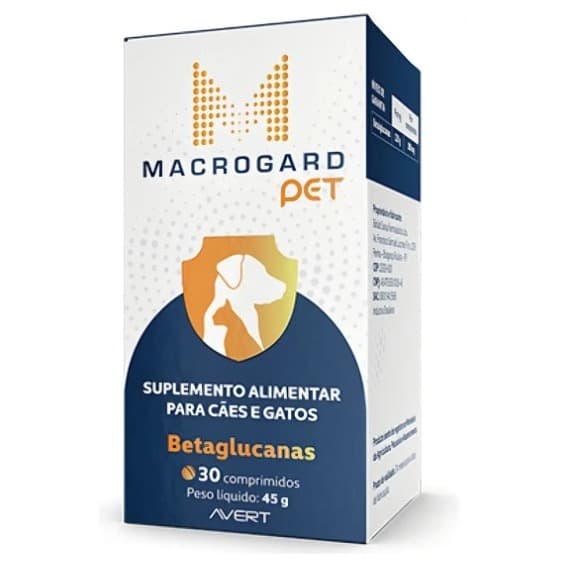 Avert Macrogard Pet Suplemento Betaglucanas Cães e Gatos 30 Comprimidos