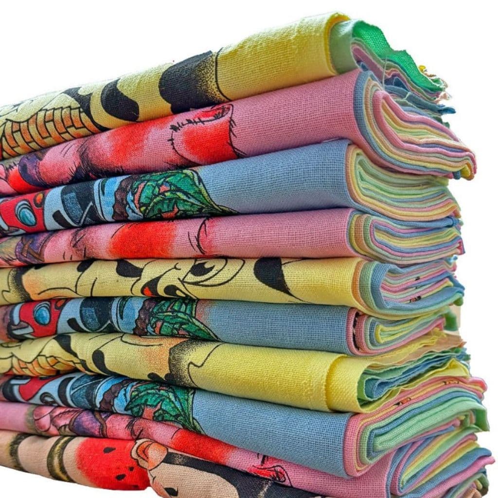 Kit 30 Panos de Prato Coloridos Estampados 100% Algodão Absorventes Grandes Com bainha  para Cozinha