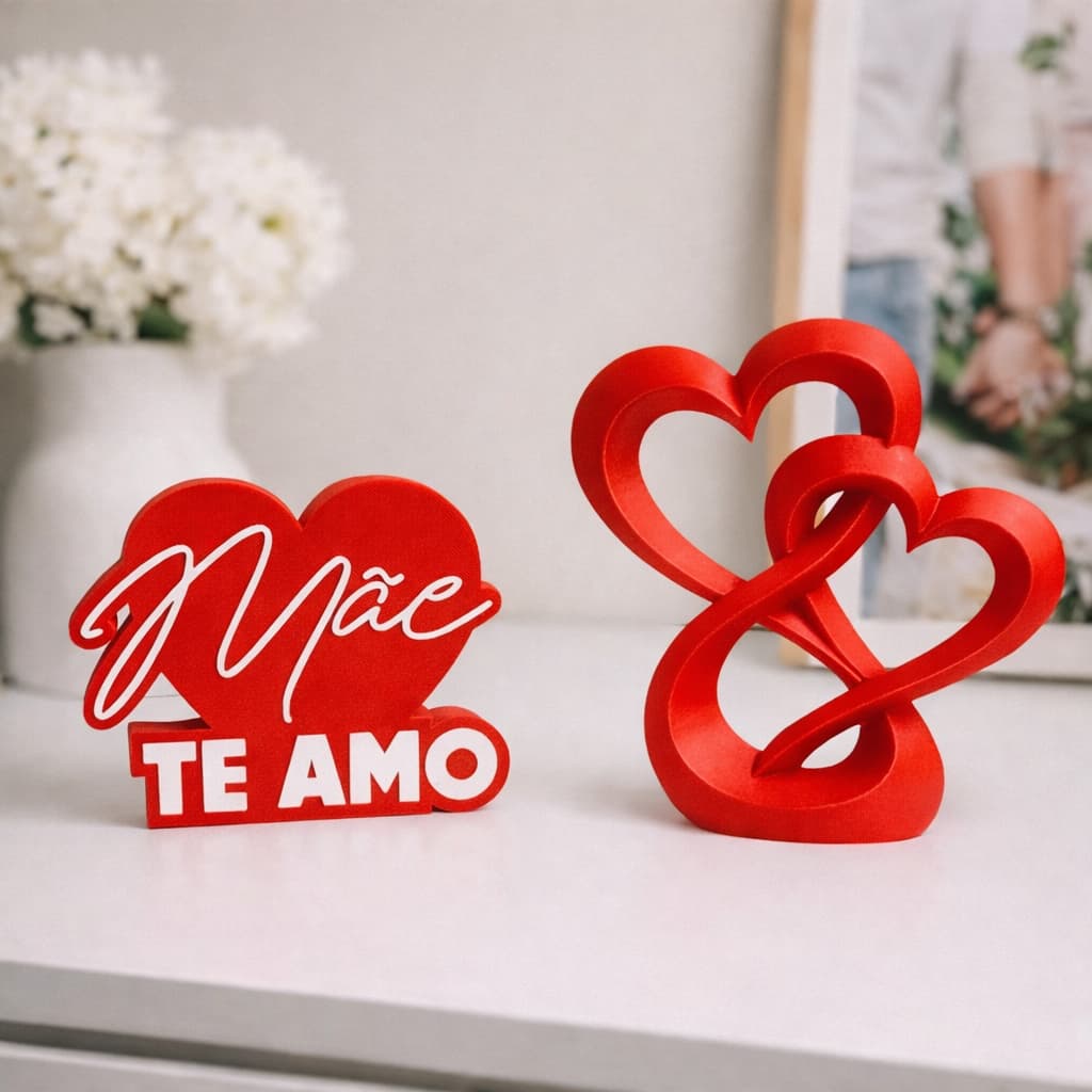 Presente Dia das Mães Kit Decoração Mãe Te Amo Coração Decorativo Criativo Amor Lembrancinha Personalizada