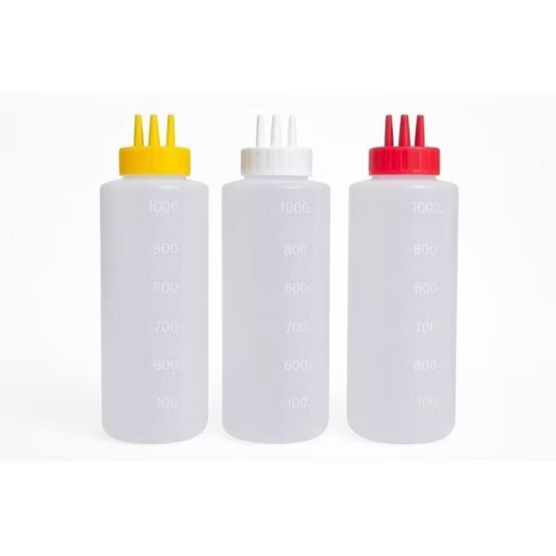 Kit Bisnagas 3 Bicos 1 Litro Profissional Maionese Molhos Lanches Crepes Panquecas Confeita...