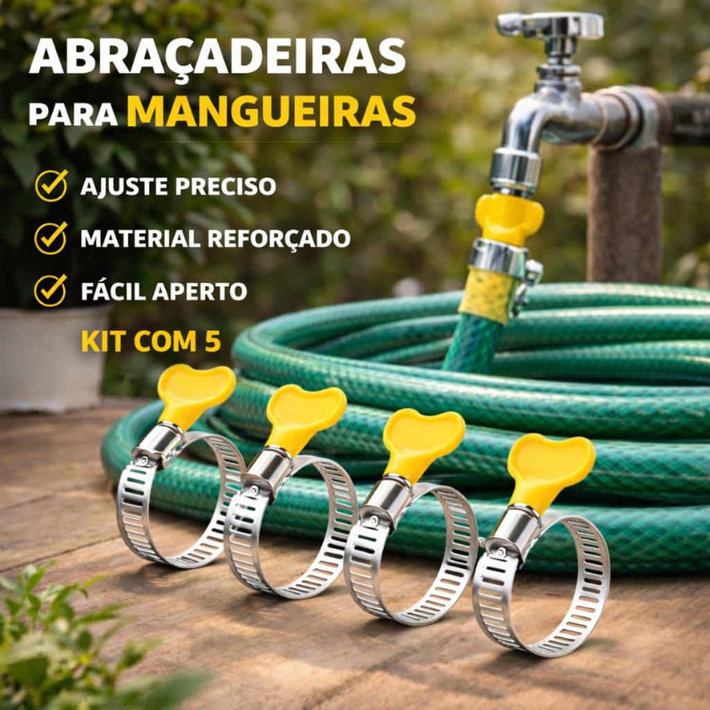 Kit Abraçadeiras Borboleta De Aço Inox Para Mangueira Regulável Presilha