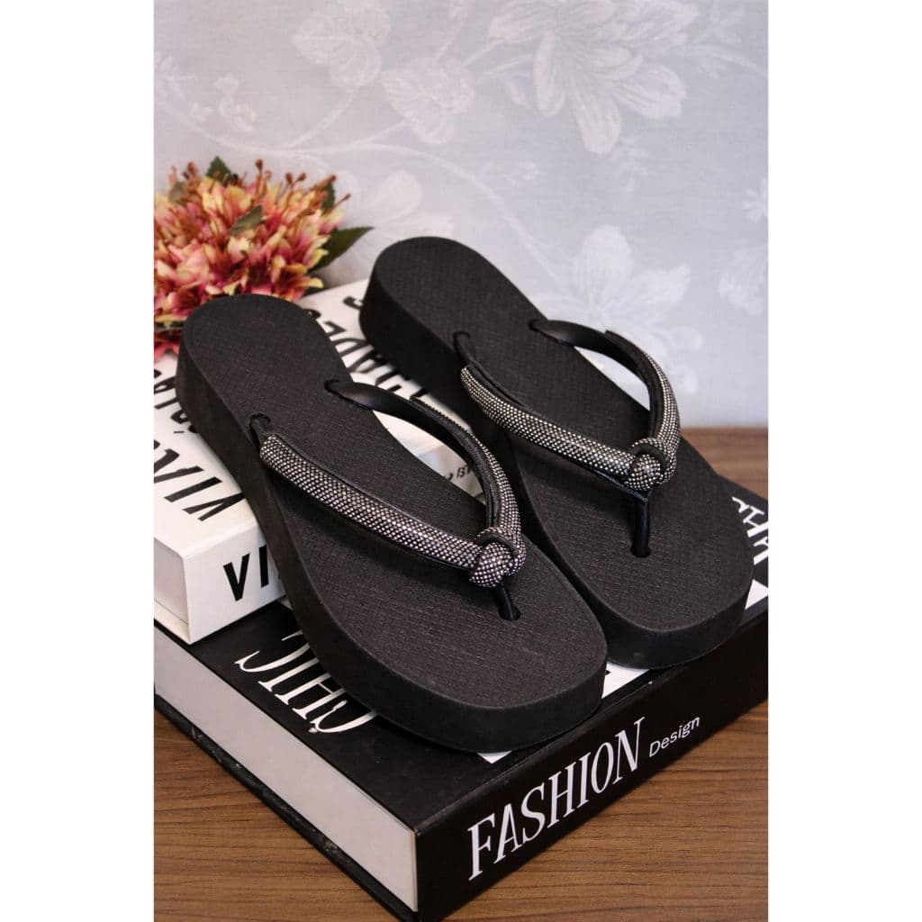 Chinelo De Dedo Correia De Brilho Elegante Casual Confortavel Macio Para Mulheres