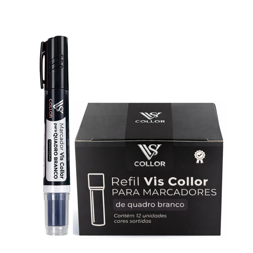Recarga Cartucho Refil  Para Pincel De Quadro Branco Lousa Caixa 12uni + Pincel -Não Mancha