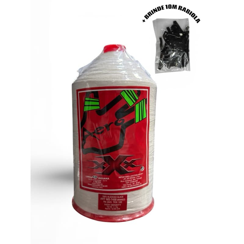 Linha Fio 10 Aero XXX 12000 jardas Branca 100% Algodão Com Brinde