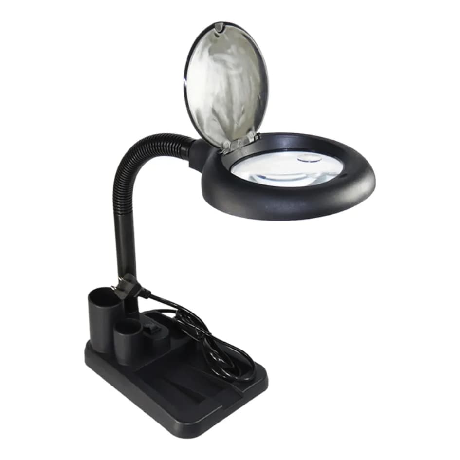 Luminária Lupa De Mesa 5x10x Com 40 Leds 6w Bivolt Com Base SS-A8