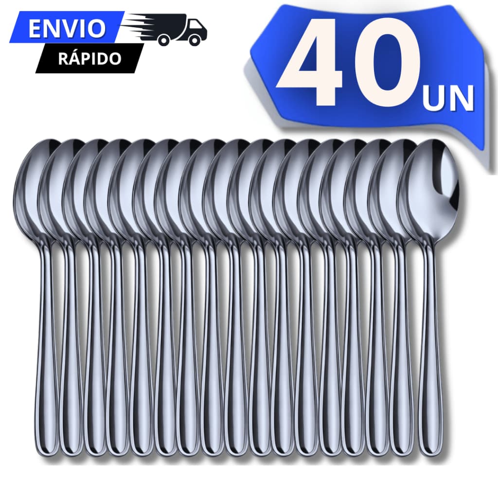 Combo Colheres De Chá Aço Inox 13,6Cm Casa Cozinha Restaurantes Lanchonetes Buffet Utensílios