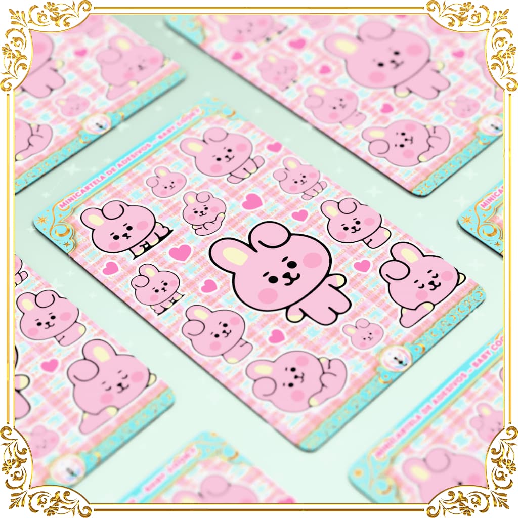 Mini Cartela de Adesivos Baby Cooky ✨ – KPOP Fofo Idol Coreano Kawaii Colecionável Decoração Toploader