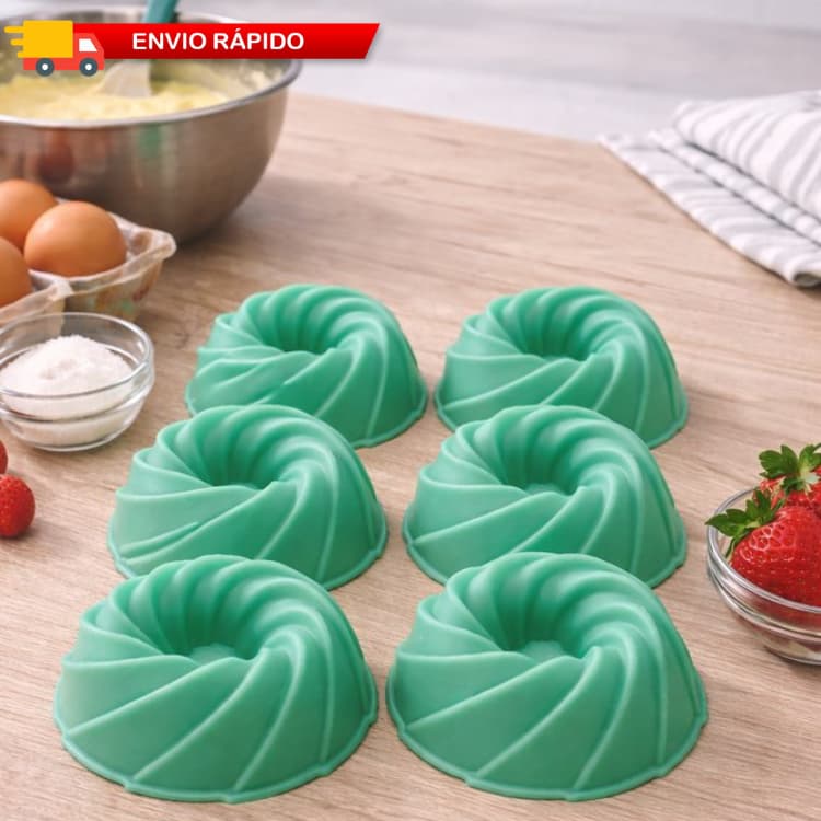 Conjunto de forma silicone 6 peças /Verde