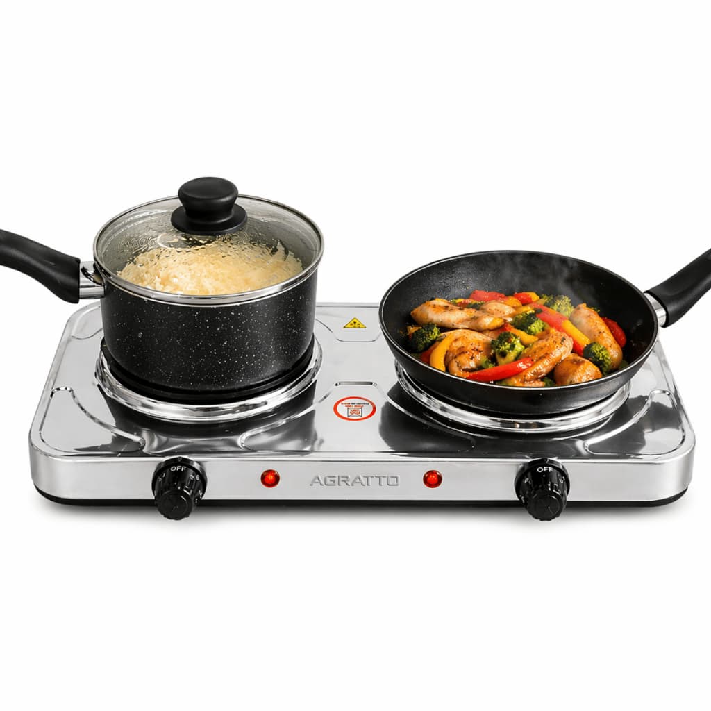 Fogão Elétrico Cooktop Agratto 2 Bocas 2000w Sem Gás Portátil