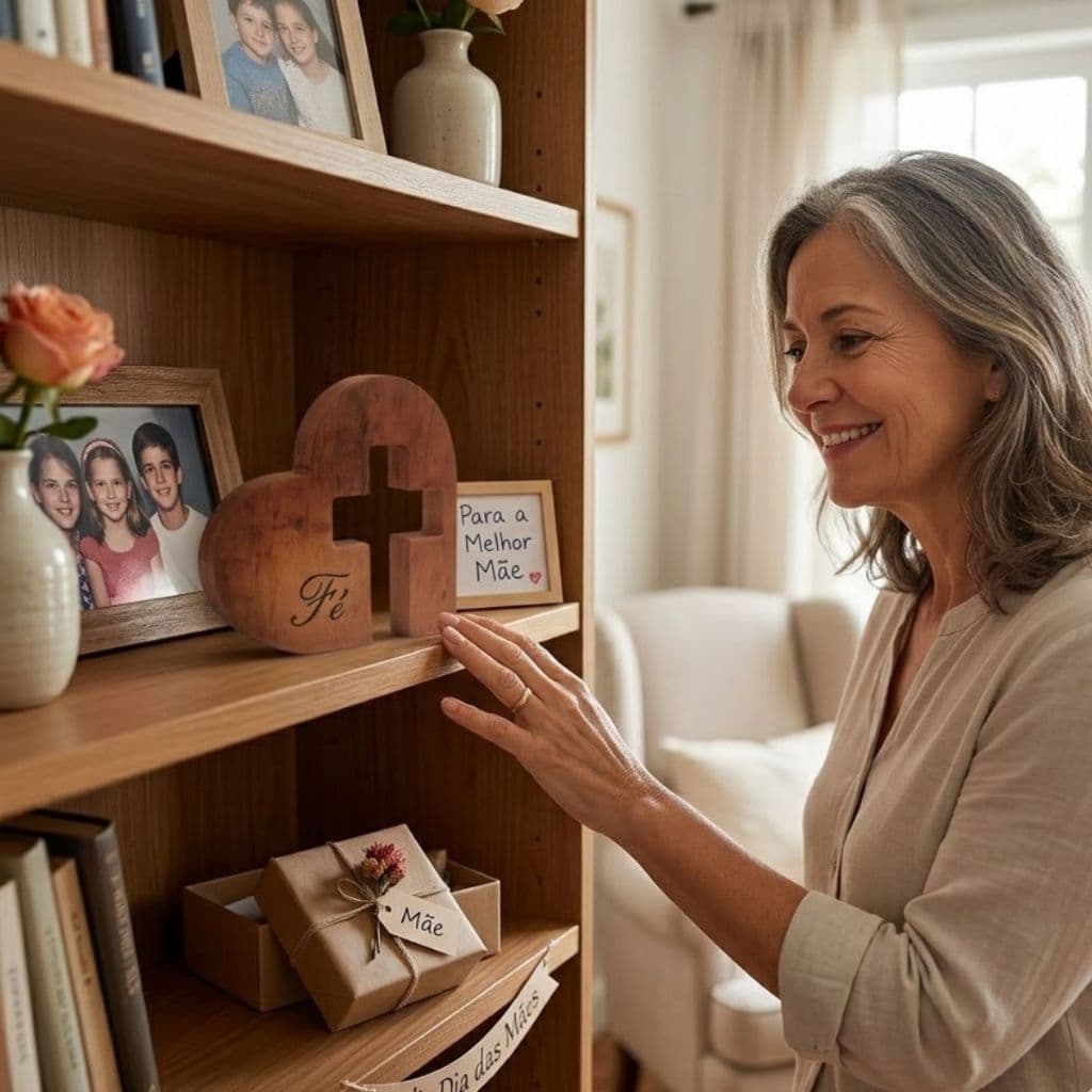 Enfeite Coração Com Cruz Em Madeira Maciça Decoração Cristã Religiosa Páscoa Presente