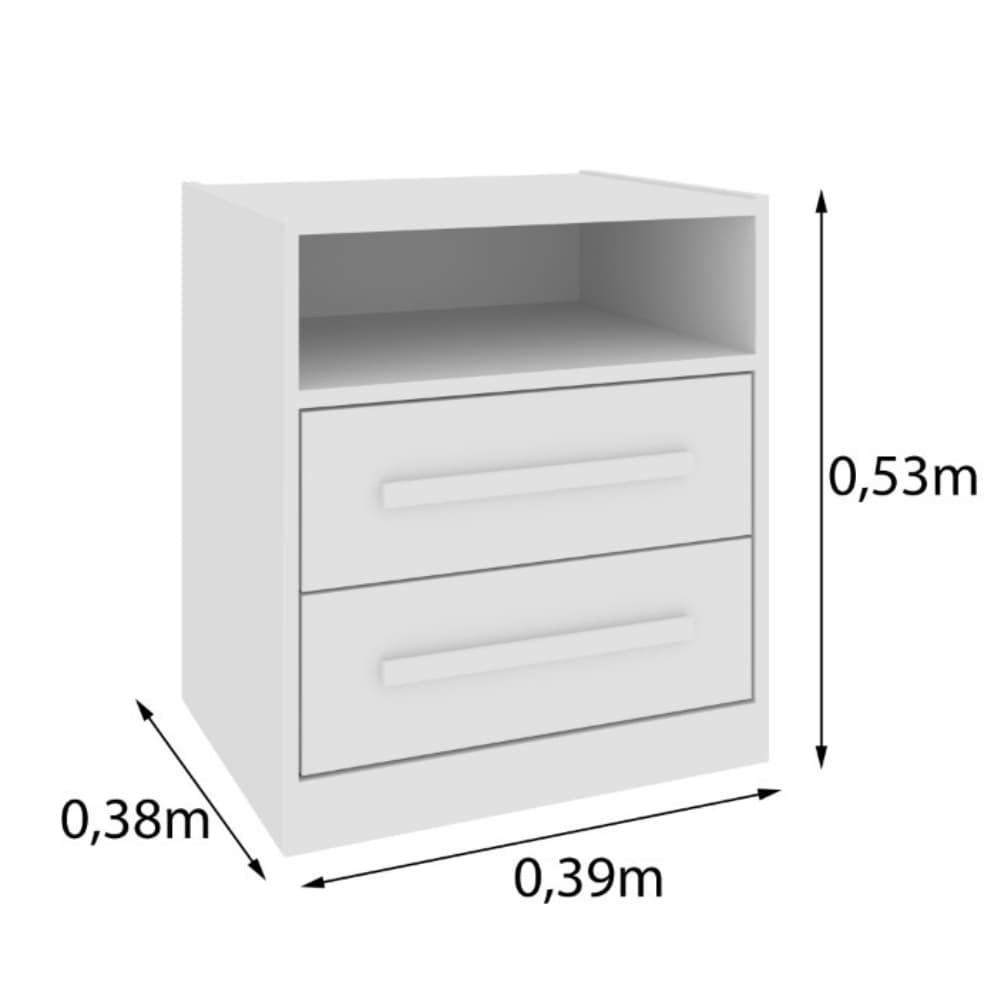 Mesa De Cabeceira Barcelona 2 Gavetas Com Nicho Quarto Casal