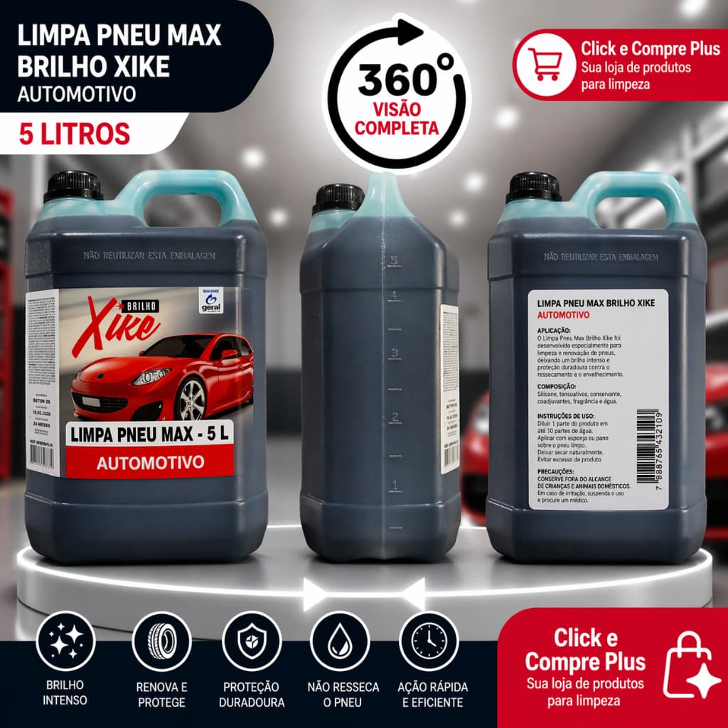 Limpa Pneu Max 5L – Brilho Intenso e Proteção Duradoura!