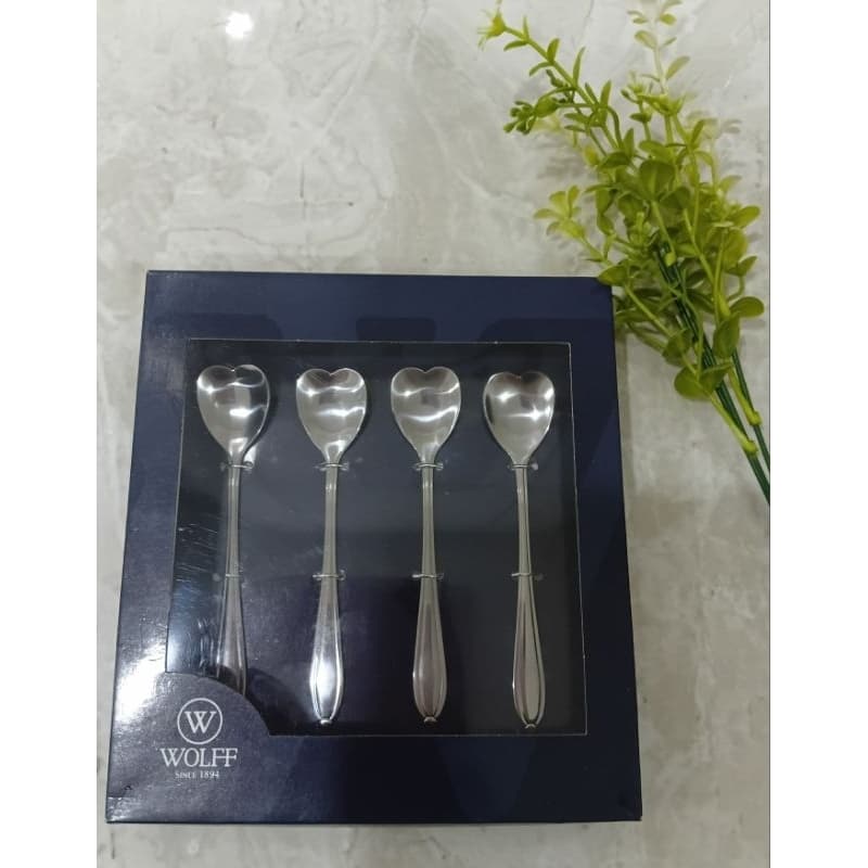 Conjunto Colheres de Chá de Aço Inox Heart Prata - Wolff
