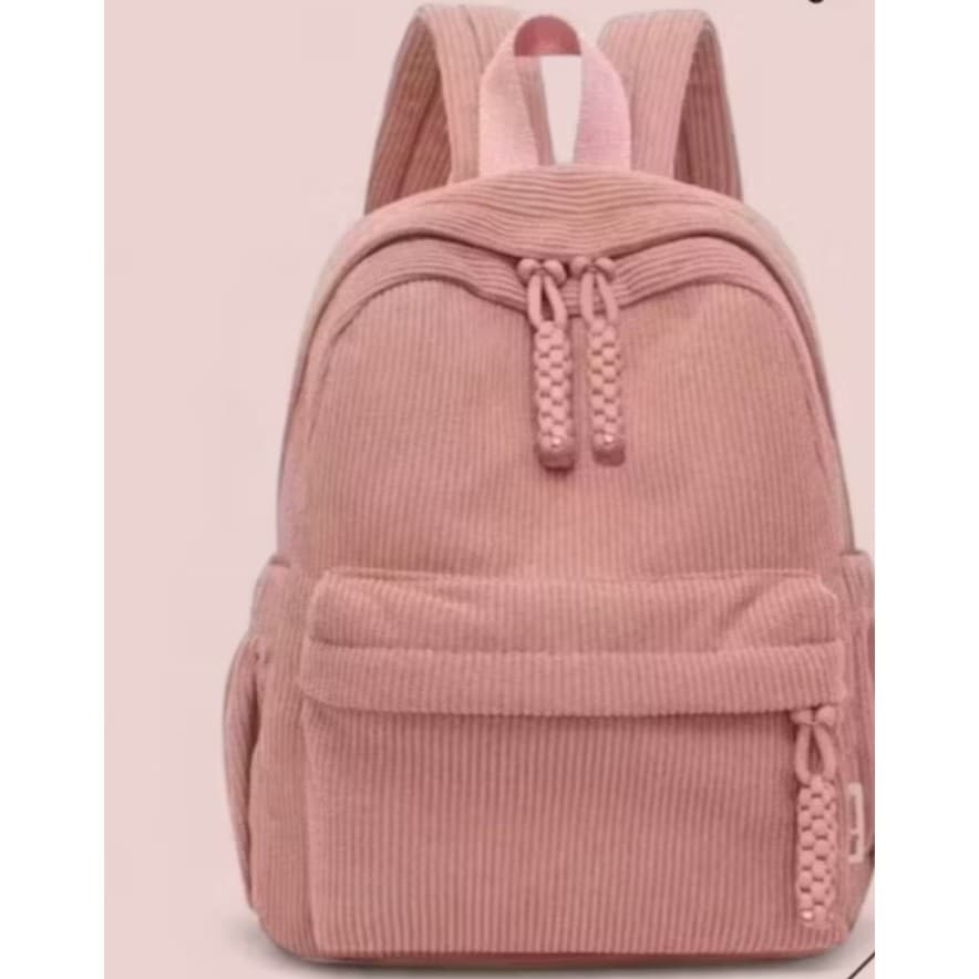 Mochila Infantil Veludo Canelado – Conforto, Organização e Estilo para o dia a dia