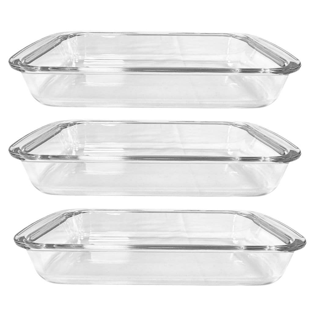 Kit 3Travessas Retangulares de Vidro 1,6l - Central