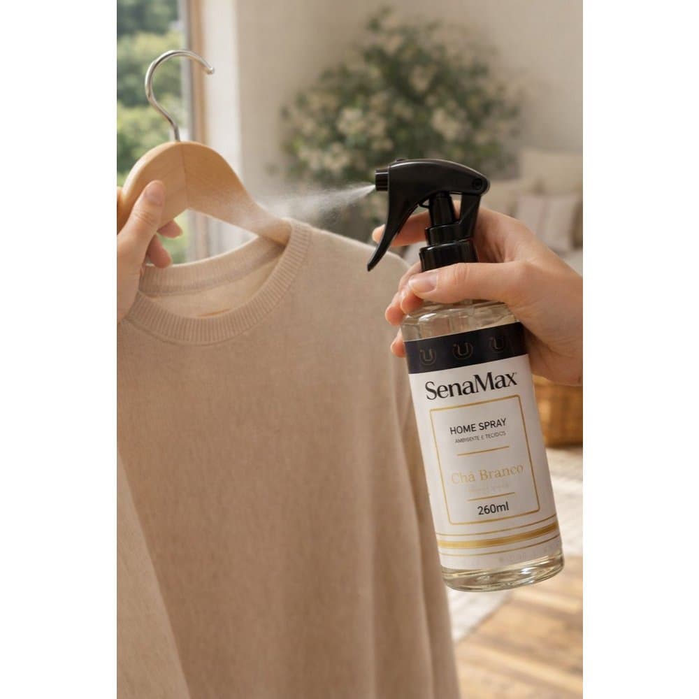 Spray Para ambientes e tecidos Chá branco 260ml - Transparente